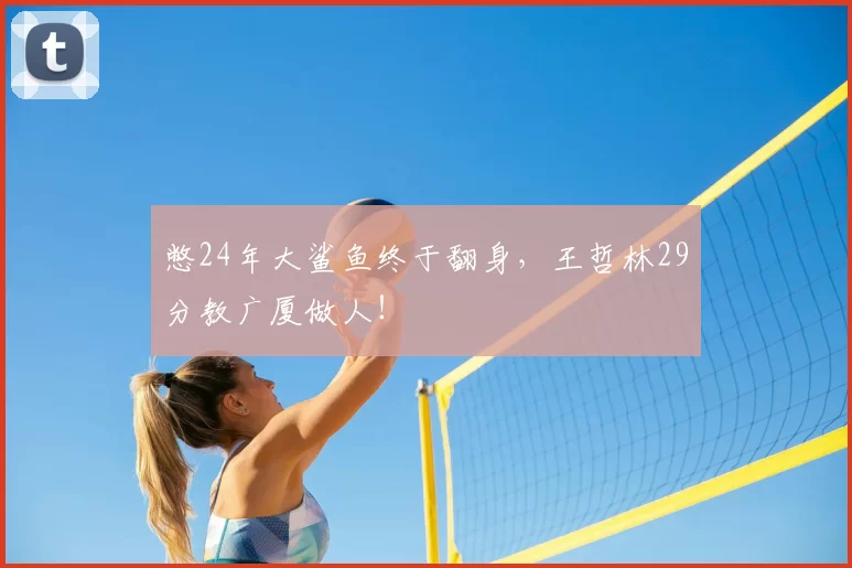 憋24年大鲨鱼终于翻身,王哲林29分教广厦做人!